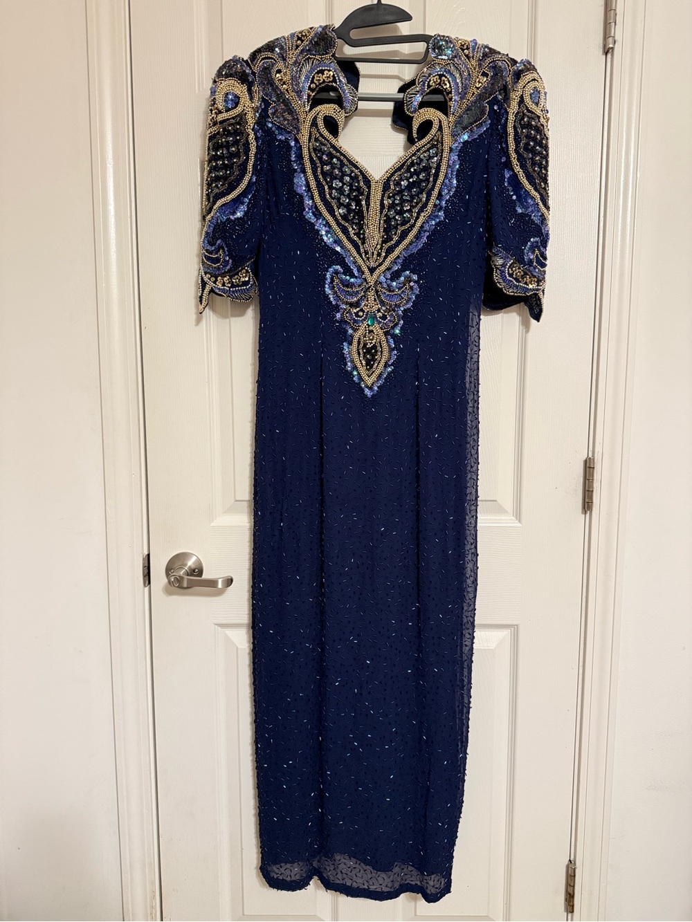 Late 1980s / Early 1990s Landa Couture-Style Beaded Silk Evening Gown